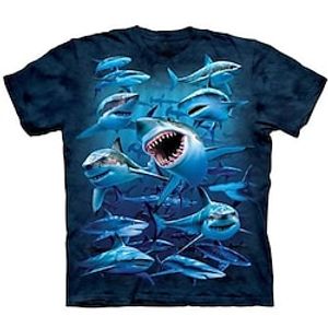 Jongens 3D dier Haai T-shirt Korte mouw 3D-afdrukken Zomer Lente Actief Sport Modieus Polyester Kinderen 3-12 jaar Buiten Dagelijks Normale pasvorm Lightinthebox