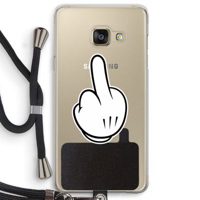 Middle finger black: Samsung Galaxy A3 (2016) Transparant Hoesje met koord