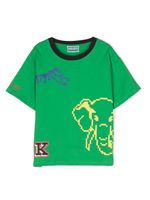 Kenzo Kids t-shirt en coton biologique à logo imprimé - Vert