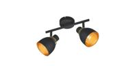 Trio Zwarte plafondlampPunch 2-lichts - R80812032