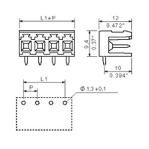 Weidmüller 1239060000 Male behuizing (board) BLA/SLA 5.08 Totaal aantal polen: 12 Rastermaat: 5.08 mm Inhoud: 50 stuk(s)