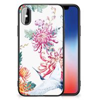 iPhone X | Xs Dierenprint Telefoonhoesje Bird Flowers - thumbnail