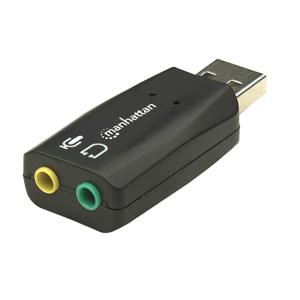 Manhattan Hi-Speed USB 3-D Audio Adapter 2.1 Externe geluidskaart Externe koptelefoonaansluitingen