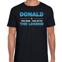 Donald Voornaam cadeau - The man, The myth the legend - zwart - voor heren - verjaardag