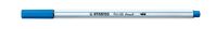 STABILO Pen 68 brush, premium brush viltstift, donker blauw, per stuk - thumbnail