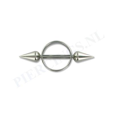 Tepelpiercing shield ronde spikes M