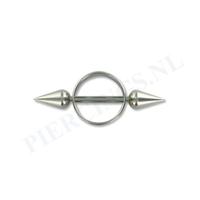 Tepelpiercing shield ronde spikes M