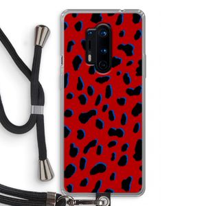 Red Leopard: OnePlus 8 Pro Transparant Hoesje met koord