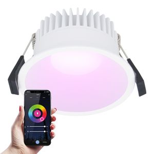 Finn Smart LED inbouwspot - 10 Watt - Plafondspot - RGBWW - WiFi + Bluetooth - 630 Lumen - Binnen & buiten - Verzonken spot - Amazon Alexa + Google As