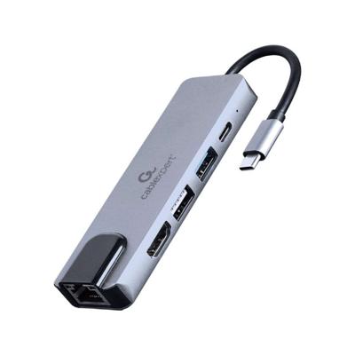Hub USB GEMBIRD A-CM-COMBO5-04 Zilverkleurig
