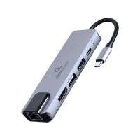 Hub USB GEMBIRD A-CM-COMBO5-04 Zilverkleurig