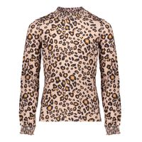 Geisha Meisjes blouse - Panter smock - Zand / Zwart - thumbnail