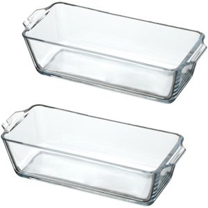Chef Traiteur Ovenschaal van borosilicaat glas - 2x - rechthoek - 0.8 Liter - 23 x 10 x 6 cm