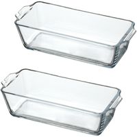 Chef Traiteur Ovenschaal van borosilicaat glas - 2x - rechthoek - 0.8 Liter - 23 x 10 x 6 cm