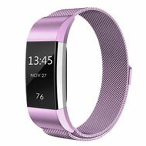 Fitbit Charge 2 milanese bandje - Maat: Small - Lila