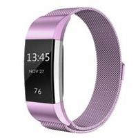Fitbit Charge 2 milanese bandje - Maat: Small - Lila
