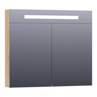 Brauer Promise Deluxe Spiegelkast - 80 cm - met Directe Verlichting - 2 Dubbelzijdige Spiegeldeuren - Forest Tan