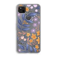 Flowers with blue leaves: Google Pixel 4a Transparant Hoesje