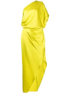 Michelle Mason robe mi-longue drapée en soie - Jaune