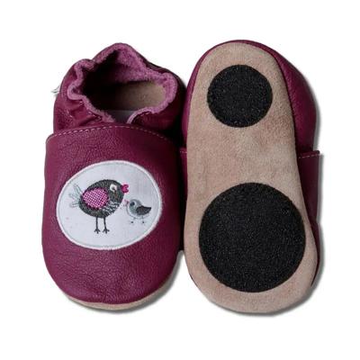 Hobea babyslofjes extra antislip Vogelfamilie-26-27