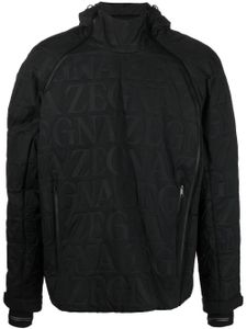 Zegna veste monogrammée à capuche - Noir