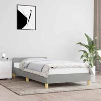 Bedframe zonder matras 100x200 cm stof lichtgrijs