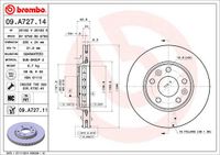 Remschijf BREMBO, Remschijftype: Binnen geventileerd, u.a. für Renault, Dacia, Nissan - thumbnail