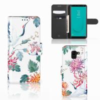 Samsung Galaxy J6 2018 | Telefoonhoesje | Met pasjeshouder | Bird Flowers