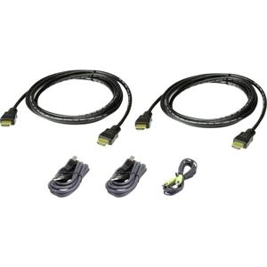 ATEN KVM Aansluitkabel [1x HDMI-stekker, USB-A 2.0 stekker, Jackplug male 3,5 mm - 1x HDMI-stekker, Jackplug male 3,5 mm, USB 2.0 bus B] 1.80 m Zwart