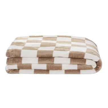 Sprei Levi - zand/wit - 200x220 cm - Leen Bakker