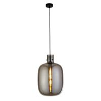 Searchlight Hanglamp Glas Barrel zwart met smoke glas 68361SM