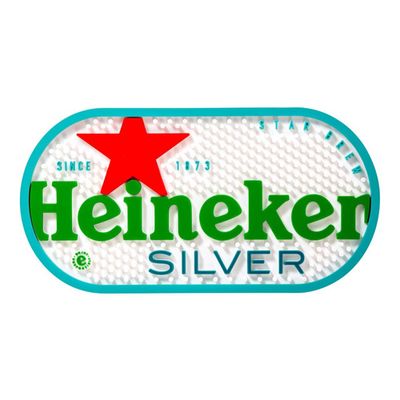 Heineken - Barmat Silver (23cm x 16.5cm) - 4 stuks