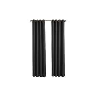 Larson - Luxe effen blackout gordijn - met ringen - 1.5m x 2.5m - Zwart - thumbnail