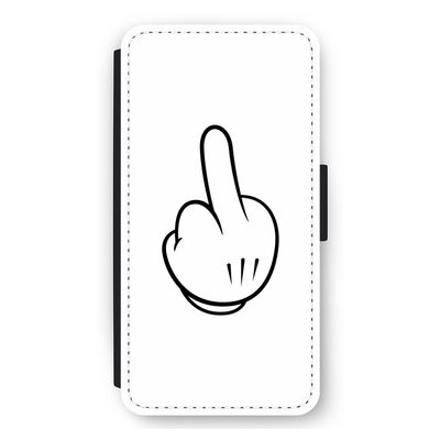 Middle finger white: iPhone 11 Flip Hoesje