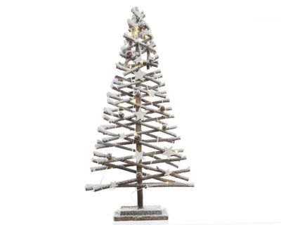 Micro LED boom sneeuw op batterij 12x40x80 cm 30L warm wit - Lumineo