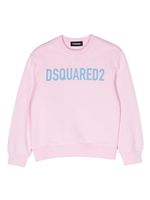 DSQUARED2 KIDS sweat en coton à logo imprimé - Rose