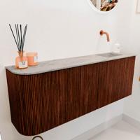 Toiletmeubel Mondiaz Joya Dlux | 111.6 cm | Meubelkleur Ruby | Faye wastafel Glace Wasbak Rechts | Zonder kraangat(en)