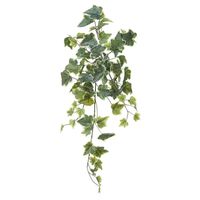 Louis Maes kunstplant met blaadjes hangplant Klimop/hedera - groen/wit - 58 cm