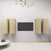Tv-meubelen 4 st 30,5x30x90 cm bewerkt hout sonoma eikenkleurig
