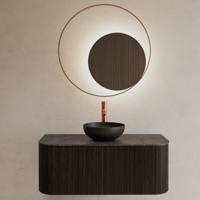 Badkamerspiegel Gliss Design Kosmos | 90 cm | Indirecte LED verlichting | Sensor bediening | Met spiegelverwarming | Koper rose