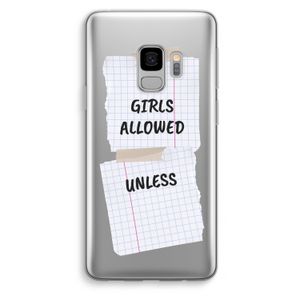 No Girls Allowed Unless: Samsung Galaxy S9 Transparant Hoesje