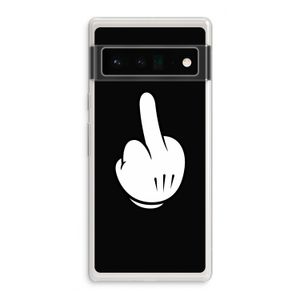 Middle finger black: Google Pixel 6 Pro Transparant Hoesje