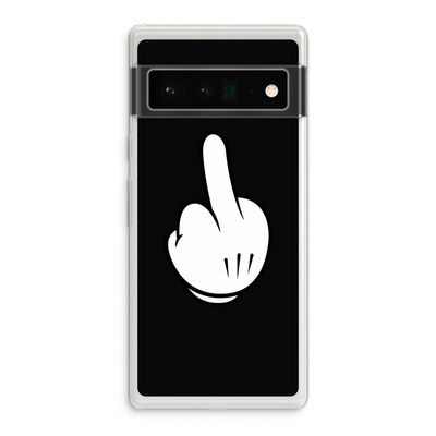 Middle finger black: Google Pixel 6 Pro Transparant Hoesje