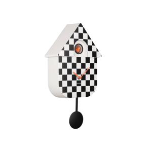 Karlsson Modern Cuckoo Checker Kwartsklok Overige Zwart, Wit