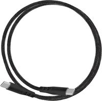 Mobiparts gevlochten USB-C naar USB-C kabel 1m zwart (Bulk) - thumbnail