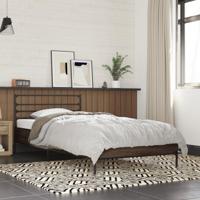Bedframe bewerkt hout en metaal bruin eikenkleurig 90x190 cm - thumbnail