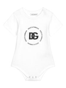 Dolce & Gabbana Kids body en coton à logo imprimé - Blanc