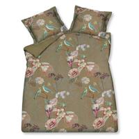 Dekbedovertrek Floral Bird Multi | Groen | Satijnkatoen