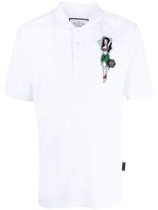 Philipp Plein polo en coton Hawaii à broderies - Blanc