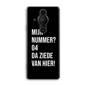Da ziede van hier - Zwart: Sony Xperia Pro-I Transparant Hoesje